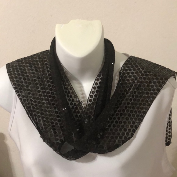 Accessories - Ladies brown sequence scarf